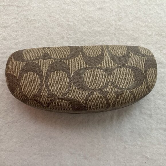 Coach Eyeglass Case Signature C Monogram Brown Sunglasses Clamshell - Picture 12 of 15